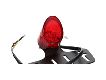 Taillight single round, LED, red glass