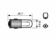 Bulb BA7s, single, 6 volt, 1.5 watt