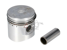 Piston C90 NT, 1st oversize 47.25mm. Includes 15mm piston pin and piston rings. Original Honda.