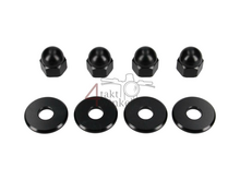 Nut cap set, m10 x 1.25 + rings, aluminum black