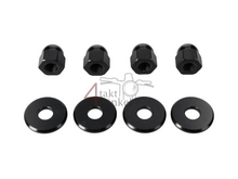 Nut cap set, m10 x 1.25 + rings, aluminum black