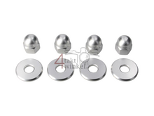 Nut cap set, m10 x 1.25 + rings, aluminum silver