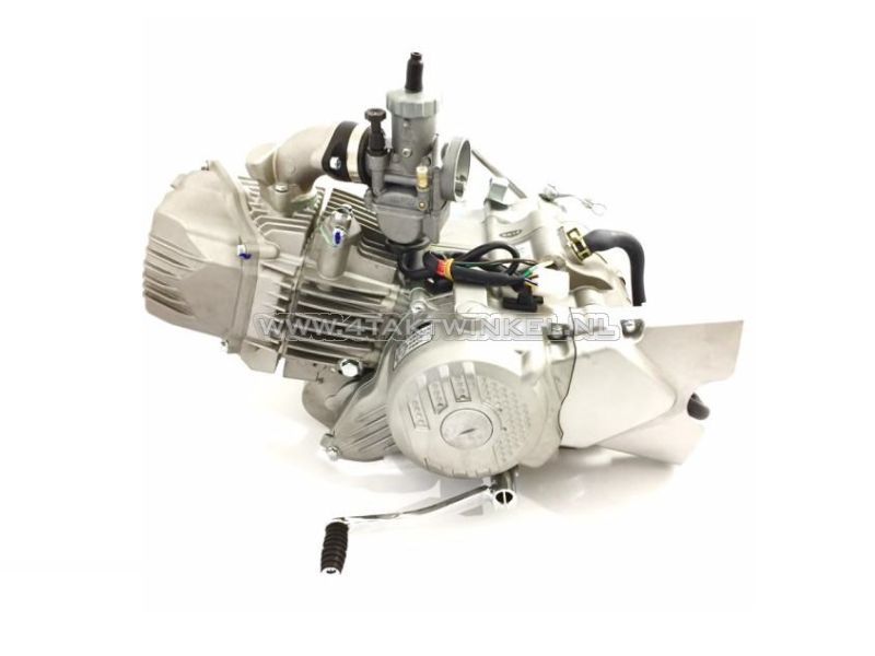 Engine, 190cc, manual clutch, Zongshen, 5-speed, with starter motor, silver  - 4stroke-parts.com