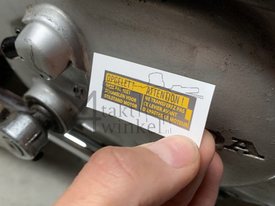 Sticker Novio, Amigo, PC50, engine warning, aftermarket