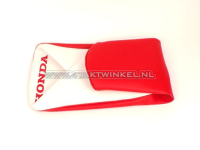 Seat cover C310 red / white, Honda print, aftermarket