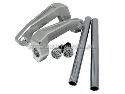 Handlebar aluminum, fork mounting, Dax, Monkey, 26mm, silver