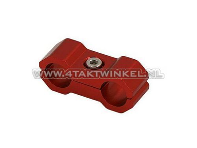 Cable clamp, 6mm, aluminum, red