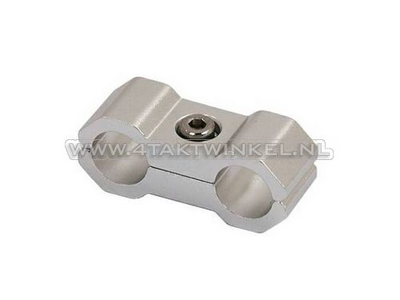 Cable clamp, 6mm, aluminum, silver