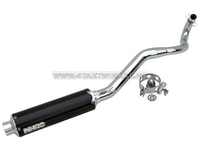 Exhaust tuning, up swept, NHRC N-0130c, carbon