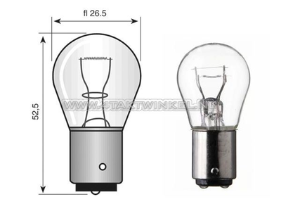 Bulb BA15-S, single, 12 volt, 21 watt big bulb