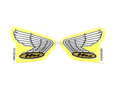 Sticker Honda wing, silver line set left & right, original Honda