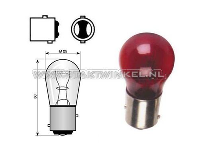 Rear bulb duplo BAY15D, 12 volt, 21-5 watt, red