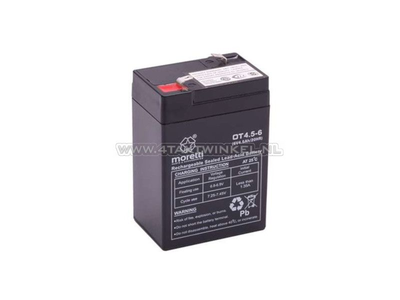 Battery 6 volt 4.5 ampere, gel, universal, fits Dax, SS50