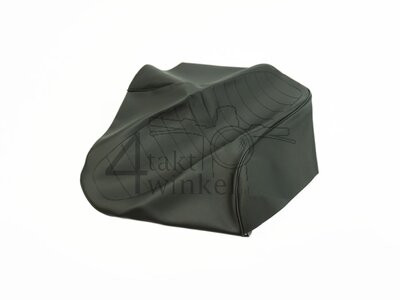 Seat cover, fits SS50 K3, black, black piping, long model