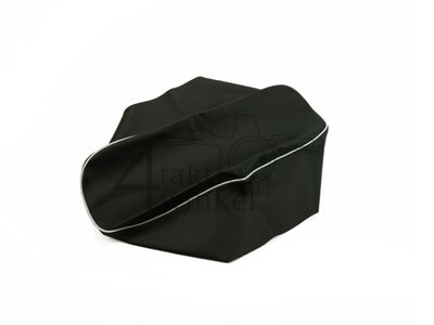 Seat cover, fits CD50 black, white piping