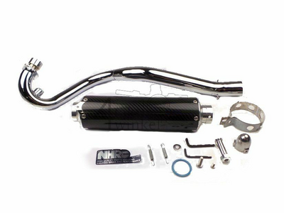 Exhaust tuning, up swept, NHRC, carbon, Euro-4