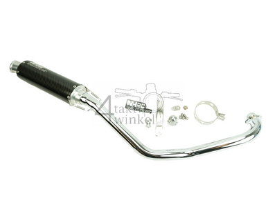 Exhaust tuning, down swept, NHRC HC-0116C, carbon, euro-4