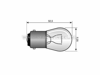 Bulb BA15-S, single, 12 volt, 18 watt medium bulb