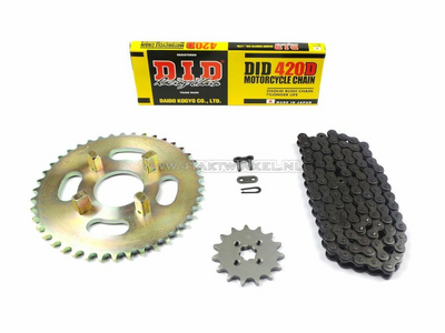 Sprockets and chain set, CY50 standard +2