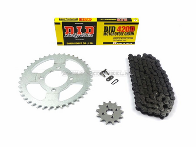 Sprockets and chain set, C50 standard + 1, DID