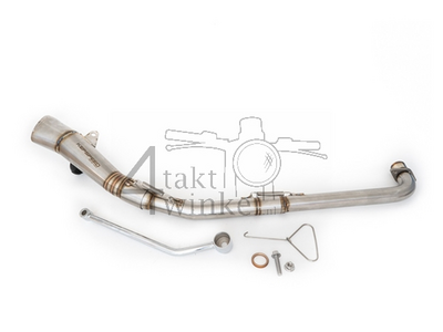 Exhaust tuning, down swept, single, GP, stainless steel, fits SS50, CD50, C50