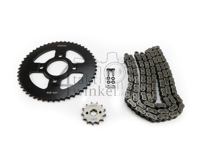 Sprockets and chain set, Mash Dirt 50cc, 13 - 52, x-ring