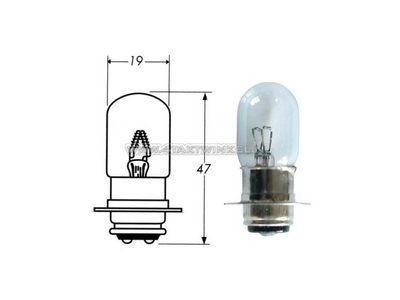 Bulb headlight PX15d, dual, 6 volts, 15-15 watts, e.g. C50, Stanley, original Honda
