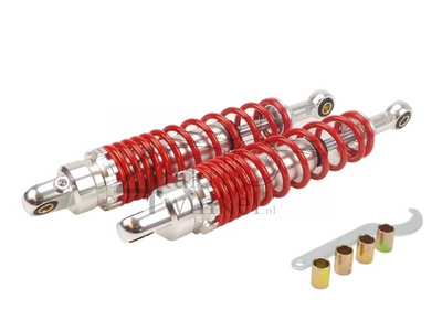 Shock absorber set 330mm gas damped, without pot, red