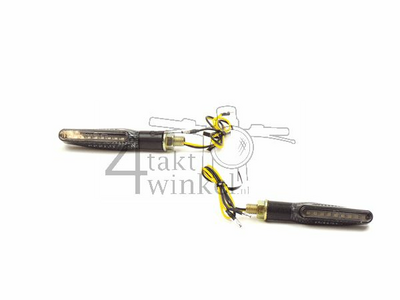 Winkers pair of 2, scrolling LED, carbon look, E-marked