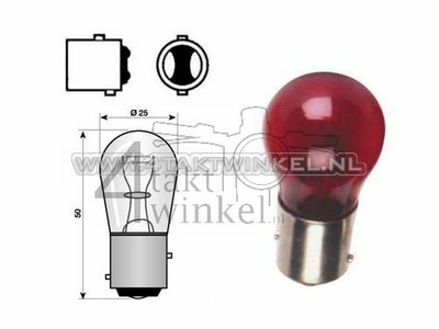 Rear bulb duplo BAY15D, 12 volt, 18-5 watt, red