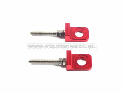 Chain tensioner set, for C50, SS50, CD50 Kepspeed swingarm, Red