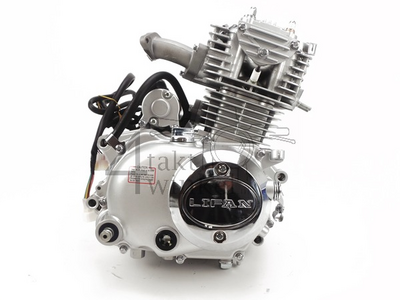 Engine, 50cc, manual clutch, Lifan, (Mash) 4-speed, vertical cylinder, with starter motor, silver
