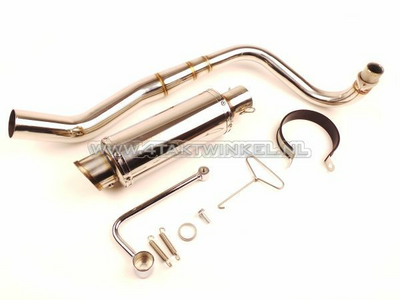 Exhaust tuning, down swept, single, Kepspeed, stainless steel, GP-1