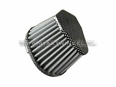 Power filter 38mm, straight, oval, carbon look
