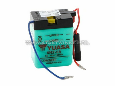 Battery 6 volt 2 ampere, acid battery, Yuasa, fits Dax, SS50