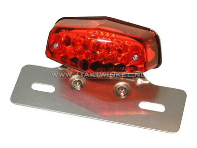 Taillight Lucas, LED, red glass, with bracket, E-mark