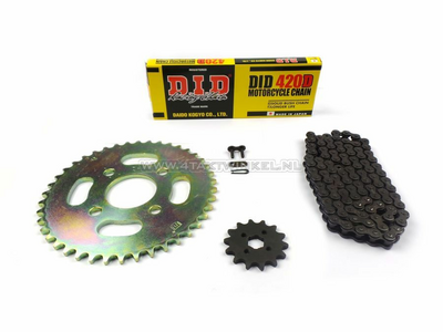 Sprockets and chain set, PBR, standard +1