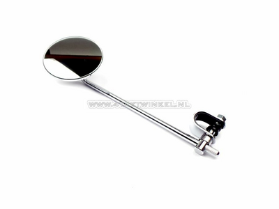 Universal mirror, with clamp, chrome