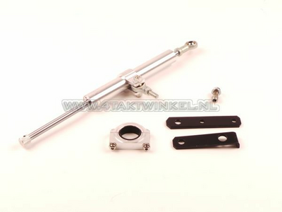 Steering damper set, aluminum, universal