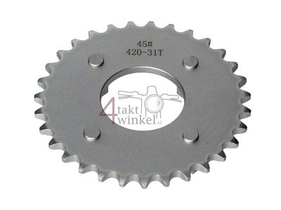 Rear sprocket 31, fits SS50, CB50, CY50, Dax, silver