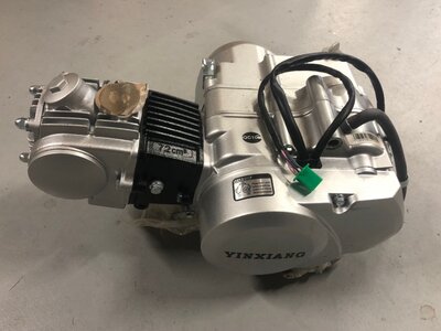 Engine, 70cc, semi-automatic, YX, 4-speed, silver 2nd chance product