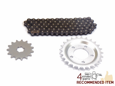 Sprockets and chain set, Novio, Amigo, 15 front, 28 rear