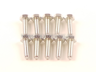 Bolt Hexagon, m6 x 20, key 10, per 10 pieces