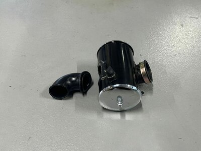 Air filter housing, complete, chrome, fits Dax 2nd chance product