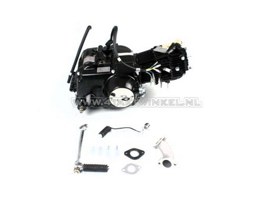 Engine, 50cc, manual clutch, YX, 4-speed, black