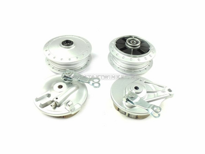 Hub C50 set front & rear, 12mm axle, silver