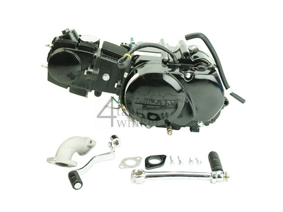 Engine, 85cc, manual clutch, YX, 4-speed, black