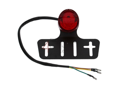 Taillight single round, LED, red glass