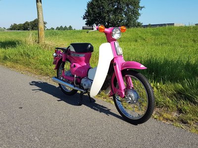 TE HUUR! Honda C50 K1 Roze (ook te koop)