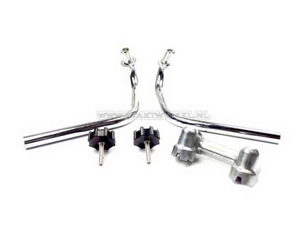 Handlebar Dax set, standard model, + clamp and buttons, chrome